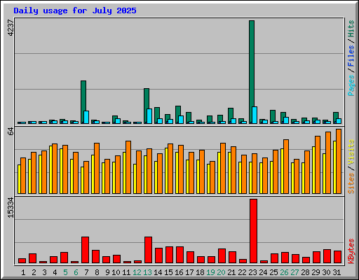 Daily usage for July 2025