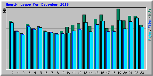 Hourly usage for December 2019